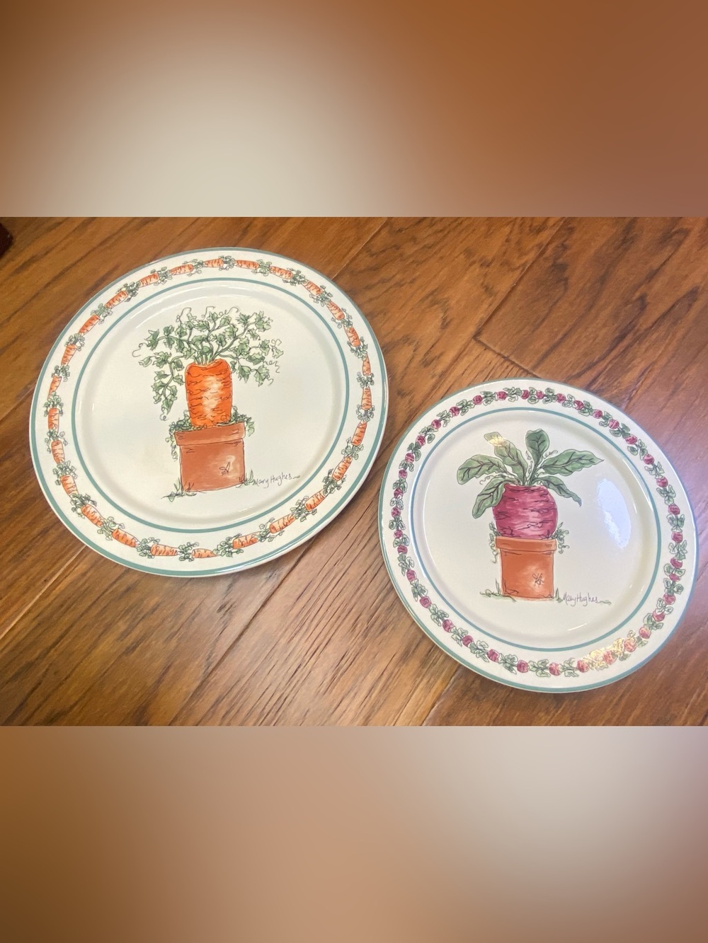 Vintage Otagiri Mary Hughes‎ White Ceramic Plate Set